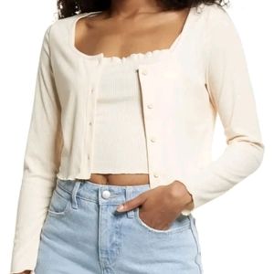 BP Cropped Camisole with Cardigan Sz XL